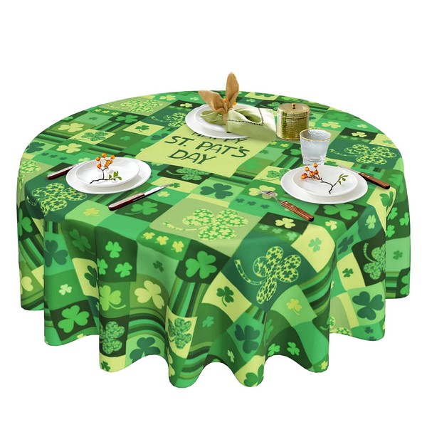St Patricks Round Tablecloths 60 Inch Shamrock Round Table Washable