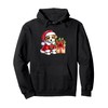 Santa Puppy With Present Box Pullover Hoodie