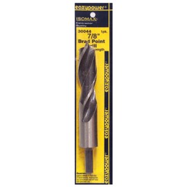 Eazypower 30044 7/8" Brad Point Doweling High Speed Steel Drill Bit Jobber Length with Rubber Depth Stops (1 Pack)