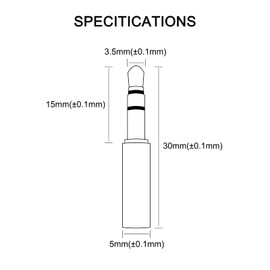 okcsc MMCX Adapter Female to 3.5mm Male Work for MMCX Cable to Connected with DENON AH-D9200/AH-D7200/AH-D7100/AH-D5200/AH-D600 Headsets Black