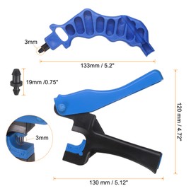 sourcing map 32pcs Drip Irrigation Tubing Hole Punch Kit 3mm 2-in-One Hole Punching Tool with 1/4 Inch Insertion Fitting 8-shaped End Cap for Laying Branch Drip Pipes