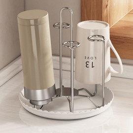 Glass Stand (with Tray) Glass Holder for Draining, Drying Glass, 6 Pieces
