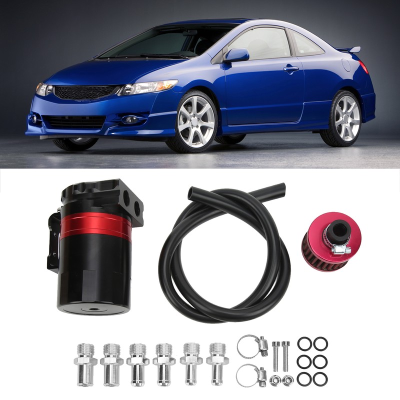 Car Oil Catch Can Internal Baffle Dual Chamber Filter Aluminium