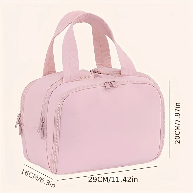 Large Capacity Fabric Cosmetic Travel Toiletry Organizer Lightweight Portable Four-Door