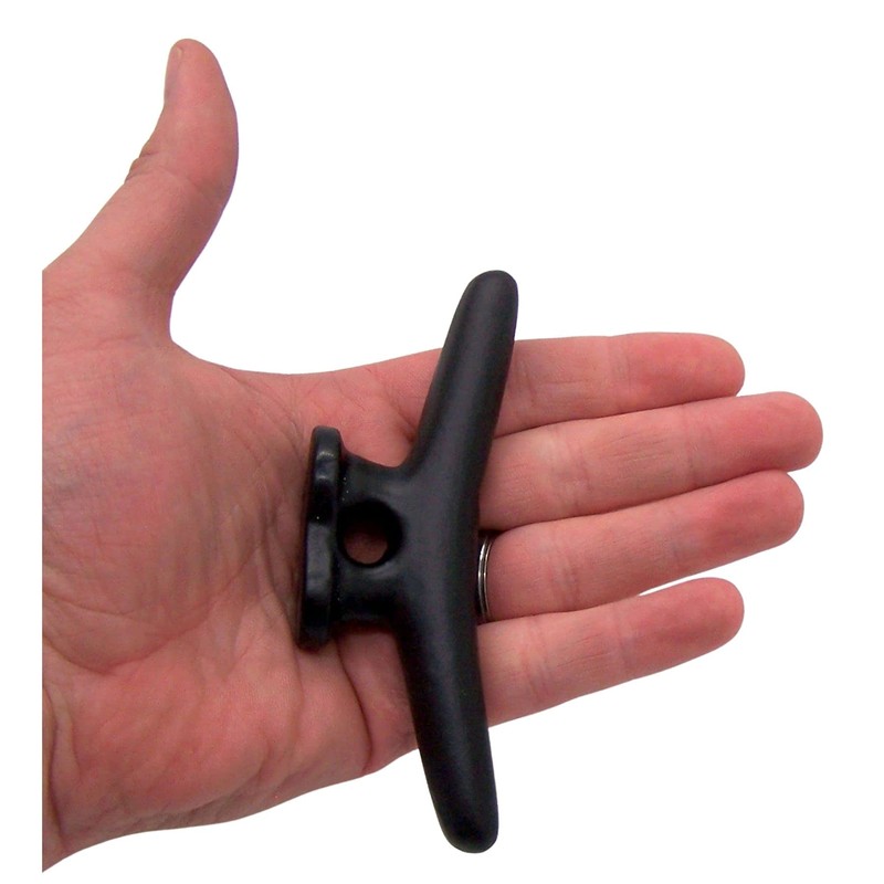 Rustic Weathered Black Cast Iron Boat Cleat Wall Hooks, Nautical