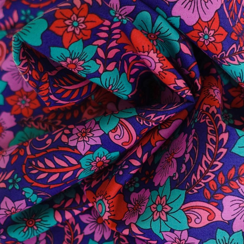 Baumwoll-Stoff Blumen ab 1m x 148 cm Popeline Stoff Sommerstoff