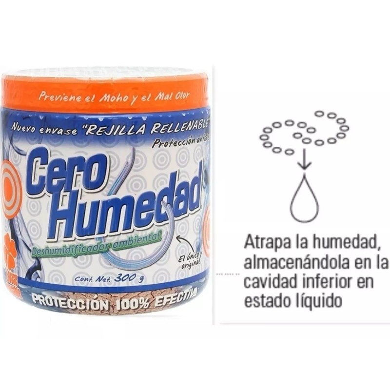 cero hum 4 Eliminador Humedad Rellenable 300 Gr Absorbe Mal