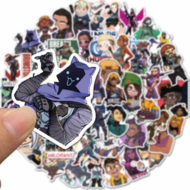 Valorant Stickers 50 PCS Vinyl Waterproof Gamer Stickers for Water Bottles Laptop Computer Phone Sticker Cute Valorant Gamer Gifts for Boys Women Girls