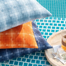 MIULEE Pack of 2 Outdoor Lumbar Pillow Covers 12x20 Waterproof Decorative Farmhouse Water Resistant Navy Blue Cushion Covers for Patio Garden Couch Chair Tent Balcony