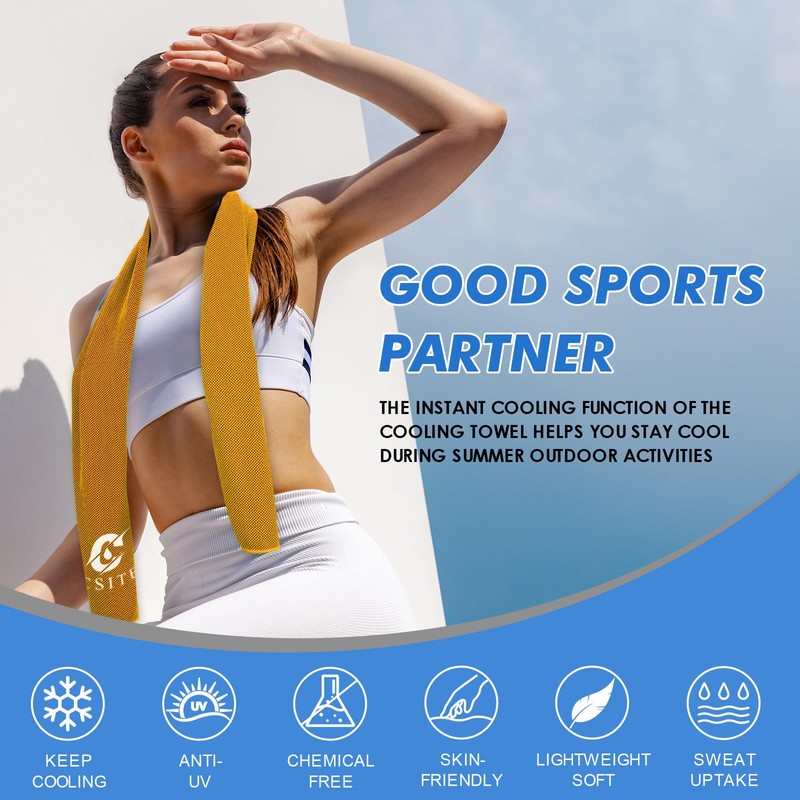 CSITE Cooling Towels (120x30cm) for Neck and Face, Ice Towel