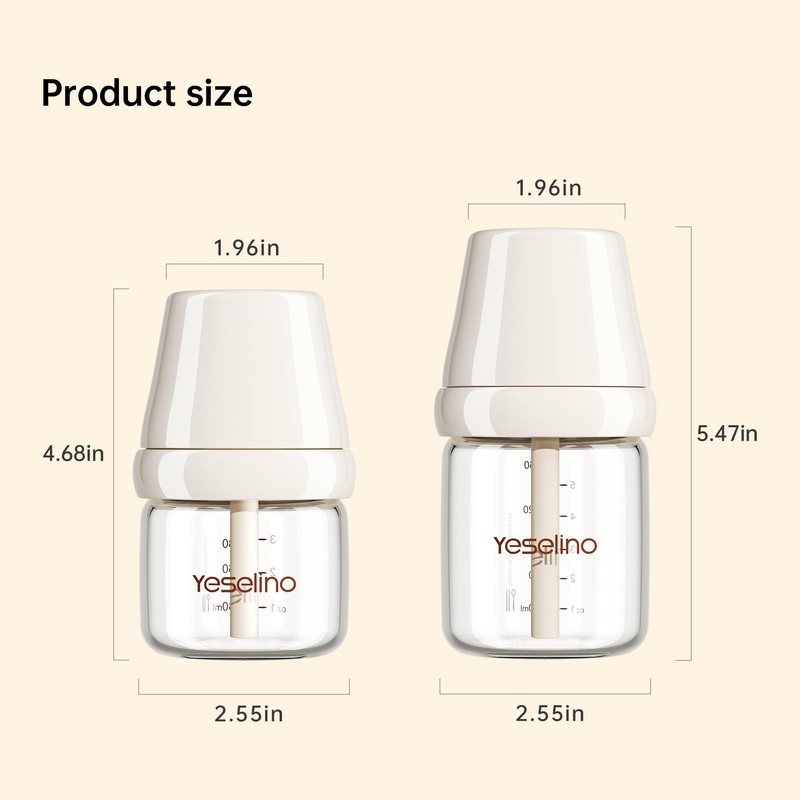 Natural Nursing Glass Baby Bottle - with Anti-Colic Vent System