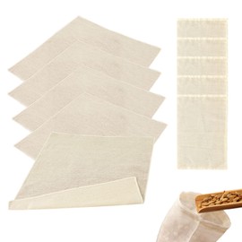 NHALESBG 10 Pieces Reusable Cheesecloth/Filter Bags for Straining, 5 PCS Square Muslin Pure Cotton Cloth, 5 PCS Cheesecloth Bags, Cheese Cloths Nut Bag Strainer for Oat/Almond/Yogurt/Juice/Tea (10PCS)