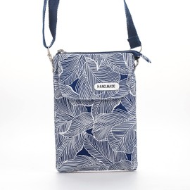 [Kaaipee] Smartphone Pouch, Women's, Lightweight Mini Shoulder Bag, Smartphone Pochet, Adjustable Length, Portable Pouch, Crossbody Hanging, Floral Pattern, blue