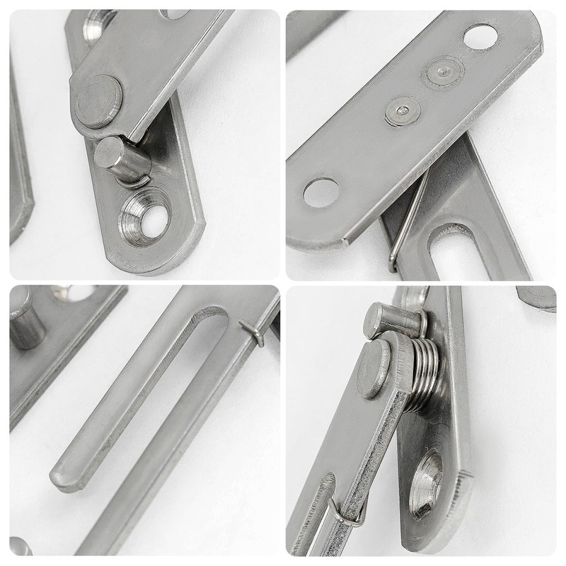 MAXQUU 2 Pairs Window Restrictors, Limiters with Screws, Silver Plastic