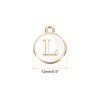 MECCANIXITY Alphabet L Letter Charm Double Sided Enamel Initial Alphabet