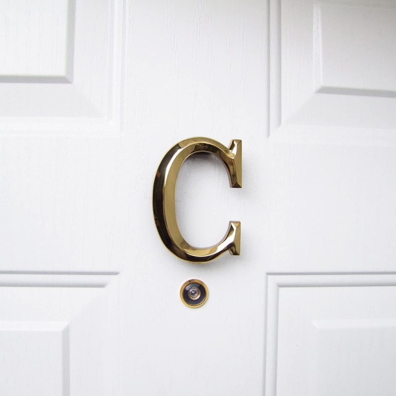 Monogram Letter C Door Knocker - Brass