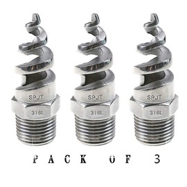 Beduan 1/2" Male Spiral Cone Atomization Nozzle Stainless Steel(316) Dust Remove Atomized Sprayer for Gas Cooling, Washing, Fire Proof (Pack of 3)