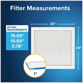 Filtrete 20x20x1 AC Furnace Air Filter, MERV 13, MPR 1900, Premium Allergen, Bacteria & Virus Filter, 3-Month Pleated 1-Inch Electrostatic Air Cleaning Filter, 4-Pack (Actual Size 19.69x19.69x0.78 in)