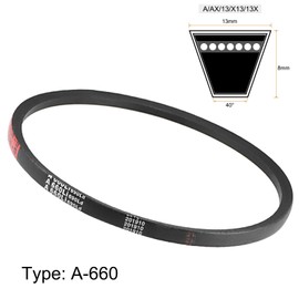 TA-VIGOR 2Pcs A660 V-Belt 660mm Inner Girth 13mm Width 8mm Thickness Rubber Drive Belt, Power Transmission V-Belt Replacement for Lawn Mowers, Drill Press, Tractors, Bandsaws