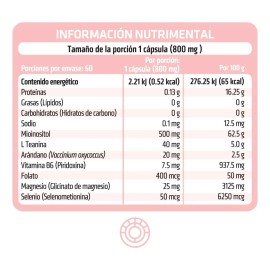 HEALTHADDICTION - Frmula Avanzada de Inositol Myoinositol Mujer - L Teanina, Arndano, Vitamina B6, Folato (cido flico), Magnesio y Selenio - 60...    