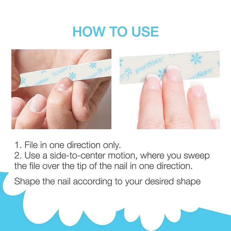 Flowery Purifiles Standard Pink Core Disinfectable Nail Files, 80/100 Grit,