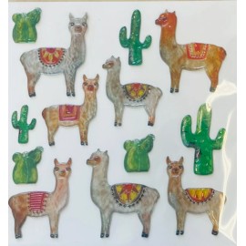 Crafter's Corner Llama Epoxy 3D Stickers Planner Papercraft DIY Crafts Scrapbook Fiesta