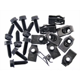 SFS Ford Truck Body Bolts & U-nut Clips- M6-1.0 x 20mm- 10mm Hex- 20pcs (10ea)- #134