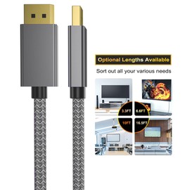 Itramax 8K 60Hz DisplayPort-Kabel 1M 2Stück,DP 1.4-Male Ultra-High-Speed-Kabel für Laptop/PC/TV/Gaming-Monitore 6,HBR3-Bandbreite von 32.4Gbps,4K@144Hz,2K@165Hz,1080P@240Hz.(kompatibel mit DP 1.2)