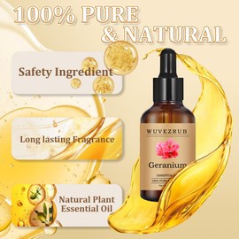 Wuvezrub Wuvezrub Geranium Essential Oil 60ML - 100% Pure and Natural Oils for Aromatherapy Diffuser - 2 Fl Oz/Geranium