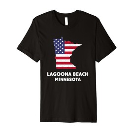 Distressed Patriotic USA Flag Lagoona Beach, Minnesota Premium T-Shirt