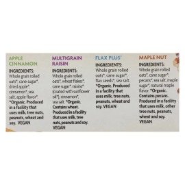 Nature's Path Organic Hot Oatmeal Variety Pack 14 oz Bottles Case of 6 Baby Cereal Refined Instant Granola Packaged Bulk