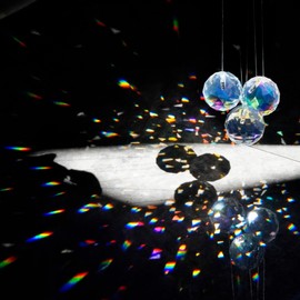 HDCRYSTALGIFTS 48pcs Colorful Faceted Crystal Ball 1.2"/30mm Prism Sun Shine Catcher Rainbow Pendants Maker, Hanging Crystals Prisms for Windows,Garden