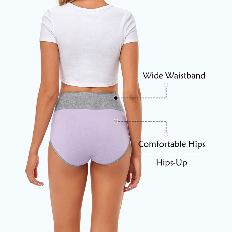 CULAYII High Waisted Underwear for Women Cotton Briefs Full Coverage