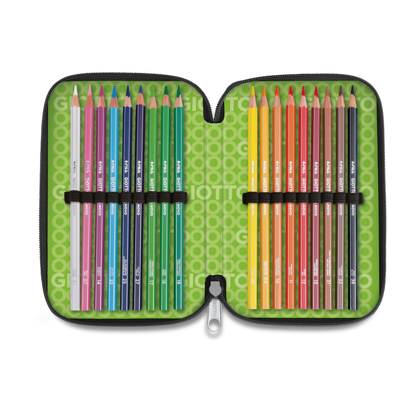Giotto Stilnovo Pencil Case with 3 Zips Crypto Puppets Sharks