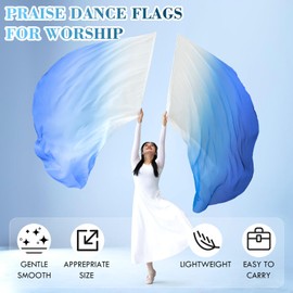 KIKIGOAL 2 pcs Praise Dance Worship Flags with Scalable Rod 55" Semicircle Angel Wing Flag Church Praise Flags For Worship Dance Banner (Gradual Pink, 140x140cm/55.1x55.1inch)