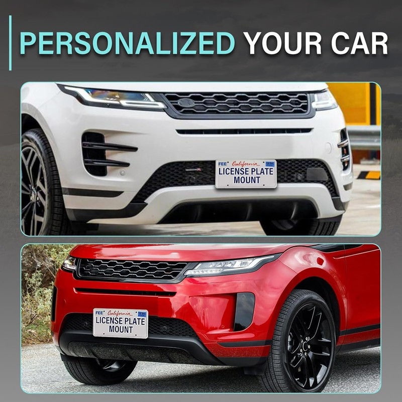 No Drill Front Grille Tow Hook License Plate Holder Compatible