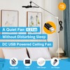 bestmoument 17.7" Inch Small Portable Ceiling Fan, USB Plug In,