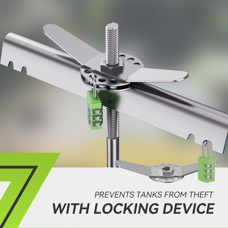RVMATE RV Dual Propane Tank Mounting Rack with Locking Device