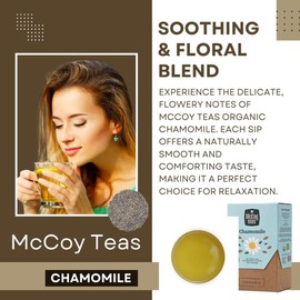 McCoy Teas Chamomile Tea Organic Herbal Tea Caffeine Free Tea Perfect for Relaxation & Enjoyment with Premium Tea from Sri Lanka, 20 Tea Bags (Pack of 01)