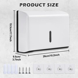 Papierhandtuchspender Wandmontage, Handtuchspender für Papierhandtücher, 200 Blatt Z-Falz & Multifold, Papierspender für Badezimmer & Küche