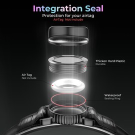 Waterproof AirTag Dog Collar - Reflective Comfortable Dog Collars with Air Tag Holder - GPS Dog Tracker Collar with Quick Easy Install - for Large Medium Small Dogs(Black, S)