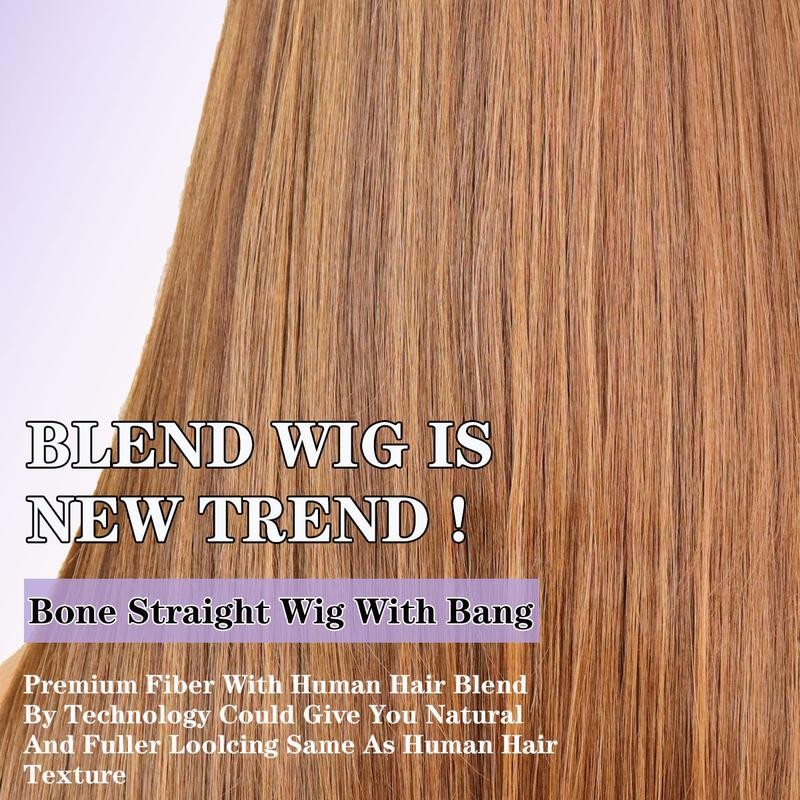 Glueless Wear and Go Straight Wigs with Bangs 6x4 Lace