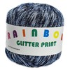 Rainbow glitter print on 25 gram ball colour cloud grey