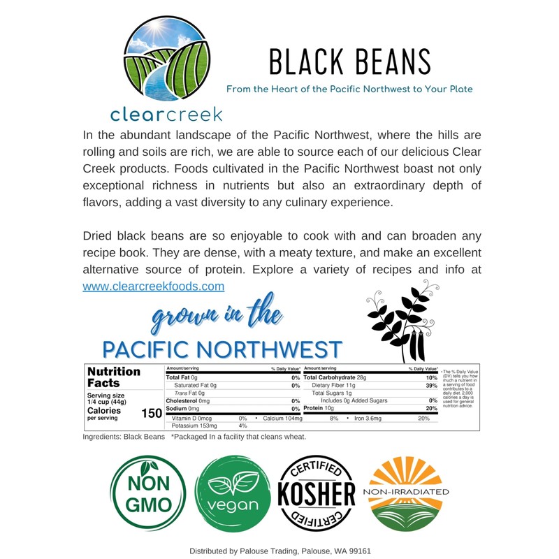 Washington State Grown Black Beans | 18 lbs | Project