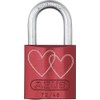 ABUS Aluminium-Vorhangschloss 72/40 "LoveLock" 4 mit Motiv Doppelherzen gerade, rot,