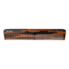 Dapper Dan Peine de doble diente hecho a mano para hombres, peine grueso y fino para cabello, barba y bigote, corte de sierra y peine de aseo antiestá