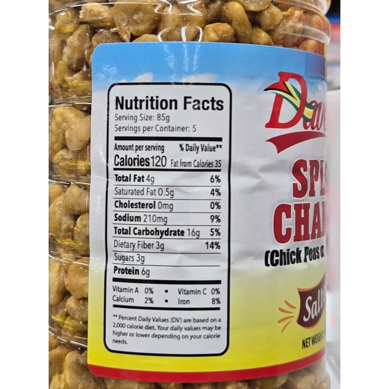 Dave's split Channa (Chickpeas or Garbanza) salted. 440g