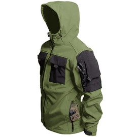 Men's Tactical Soft Shell Jacket Lightweight Water-Resistant Spring Fall Windbreaker Zip up Hooded Coat with Pockets