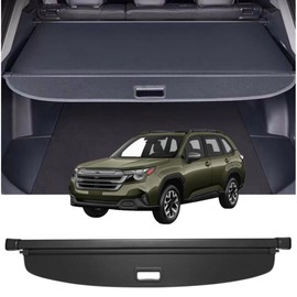 Deluden Retractable Cargo Cover Compatible with Subaru Forester 2025 6th Gen Shield Security Shade Privacy Screen Tonneau Luggage Cargo Trunk Organizers (Carbon Fiber Texture)