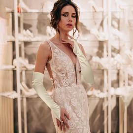 Yritioa Opera Gloves,Satin Gloves Elbow Length,Fingerless Gloves,Champagne Costume Gloves,Princess Gloves,Fairy Gloves,1920s Gloves for Women,1920s Flapper Accessories,Gatsby Gloves for Women,